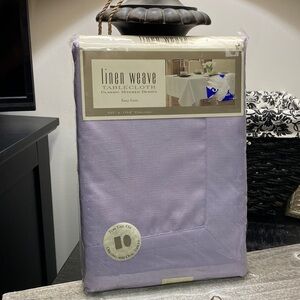 Linen Weave Miter Lilac Purple 60” x 80” Oblong Tablecloth!